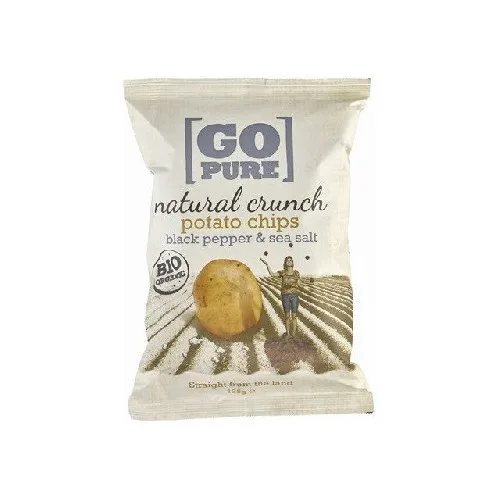 Chipsuri de Cartof cu Sare si Piper Coapte Manual 125g Go Pure