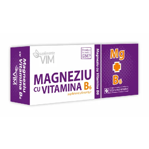 Magneziu cu vitamina B6 50 cpr. Suplimente VIM