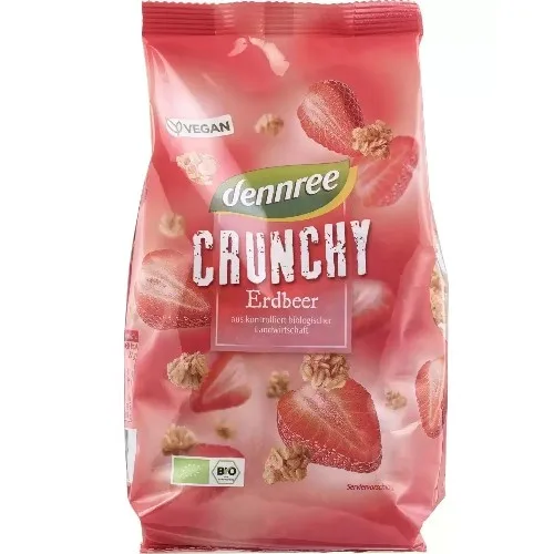 Cereale crocante cu capsuni, Eco, 375g, Dennree