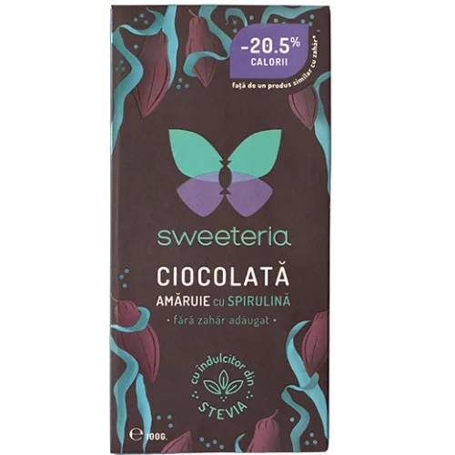 Ciocolata Amaruie Spirulina 100g Sweeteria
