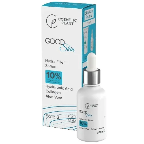 Hydra Filler Serum cu Acid hialuronic, Colagen și Aloe, 30 ml, Cosmetic Plant