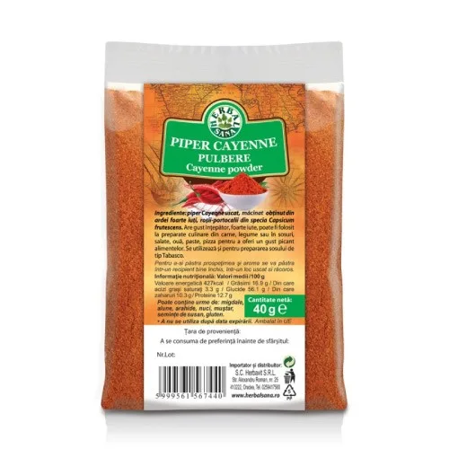 Piper Cayenne Pulbere, 40 g