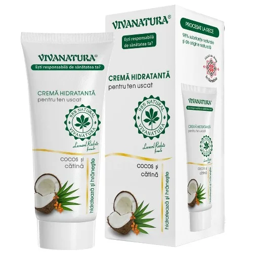 Crema de fata hidratanta cu Cocos si Catina, 75ml, Vivanatura