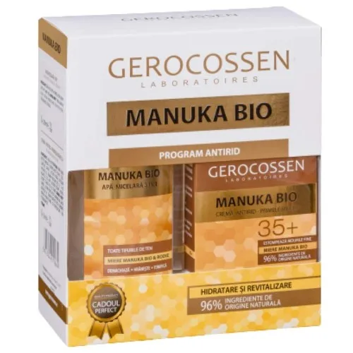 Set Cadou Manuka Bio, Crema Antirid 45+ Apa Micelara, Gerocossen