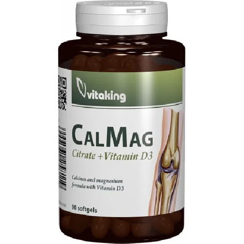 Calciu Magneziu Citrat cu Vitamina D3 90cps, Vitaking