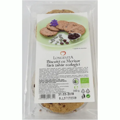 Biscuiti Cu Merisor fara Zahar 160gr Longevita