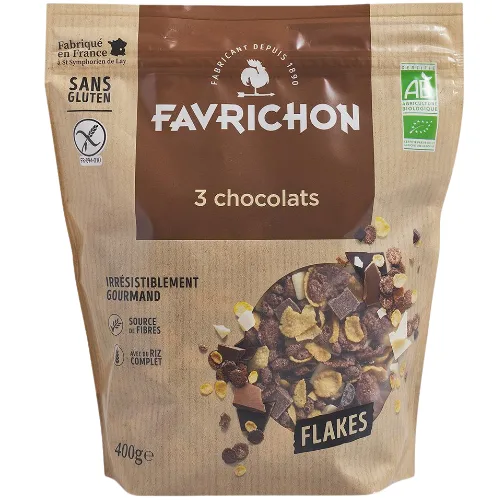 Fulgi Crocanti cu 3 Feluri de Ciocolata Eco 400g Favrichon