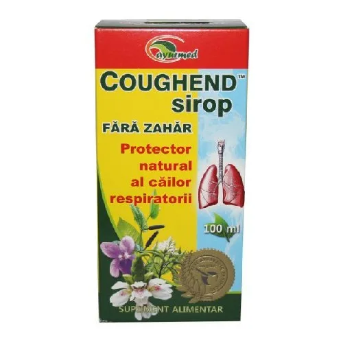 Coughend Sirop Fara Zahar, 100ml, Ayurmed