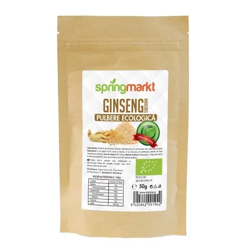 Pulbere de Ginseng Siberian, Eco, 50g, Springmarkt