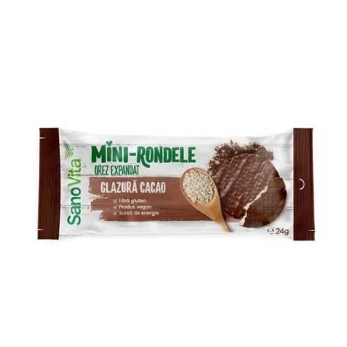 Mini Rondele Orez Glazura Cacao 24g, Sano Vita