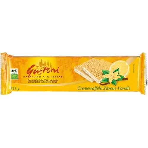 Napolitane cu Crema de Lamaie si Vanilie 125gr Dennree