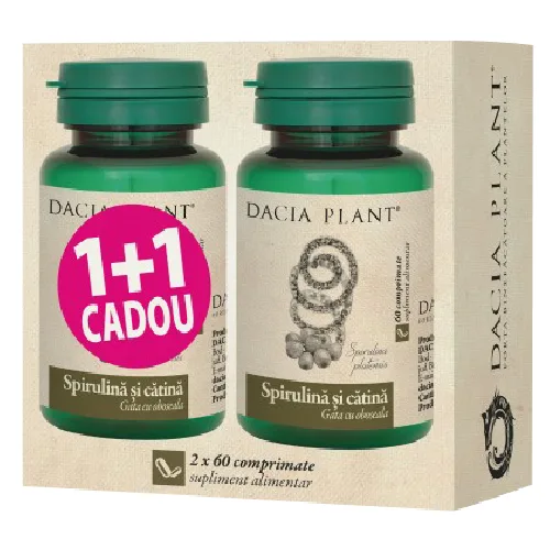 Spirulina cu Catina 60cpr 1+1 GRATIS Dacia Plant 
