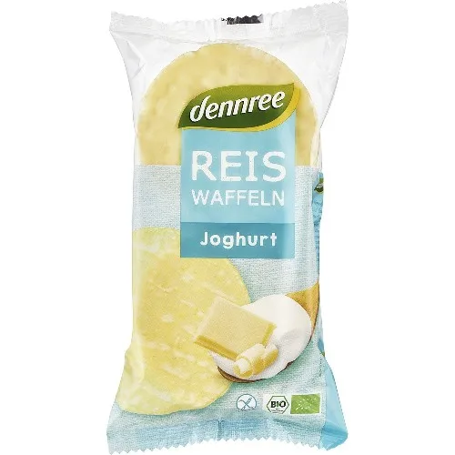Vafe din orez expandat cu crema de iaurt Fara Gluten, 100g, Denn