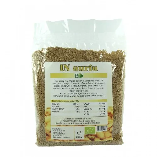 Seminte De In Auriu Organice, 250gr, Deco Italia