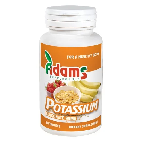 Potasiu (gluconat de potasiu) 99mg 90tab Adams
