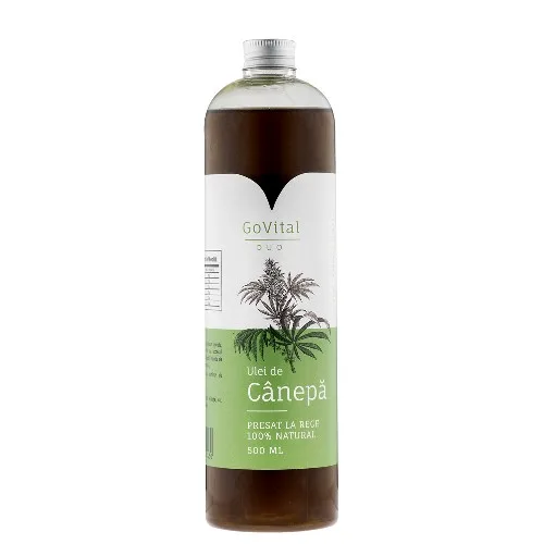 Ulei de canepa, presat la rece, 500ml, Govital