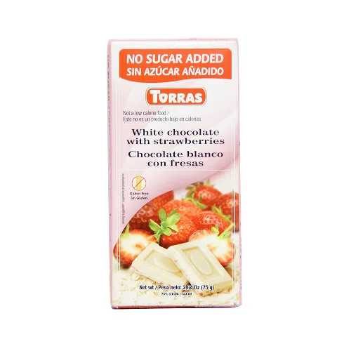 Ciocolata Alba cu Capsuni 75gr Torras