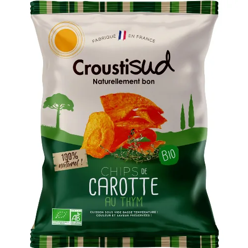 Chipsuri din Morcovi cu Cimbru fara Sare Eco 70g Croustisud