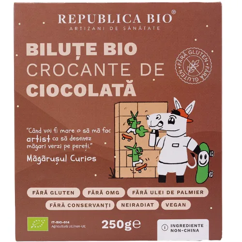 Bile Crocante de Ciocolata fara Gluten Ecologice 250g Republica Bio