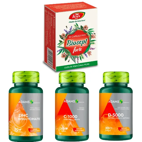 Pachet  Biosept Forte, Zinc, Vitamina C si D