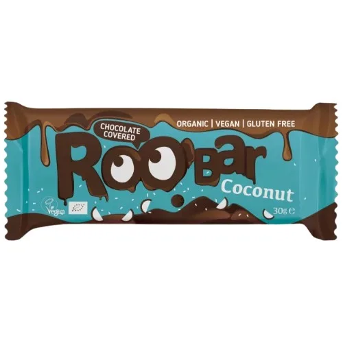 Baton cu cocos invelit in ciocolata, eco, 30g, Roobar
