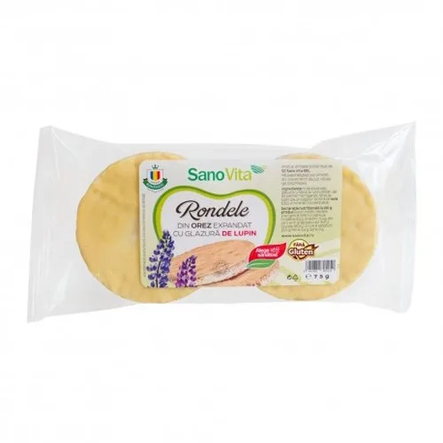 Rondele Din Orez Cu Glazura De Lupin 75g Sano Vita