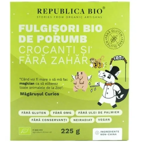 Fulgisori de Porumb Crocanti fara Zahar fara Gluten 225g Republica Bio