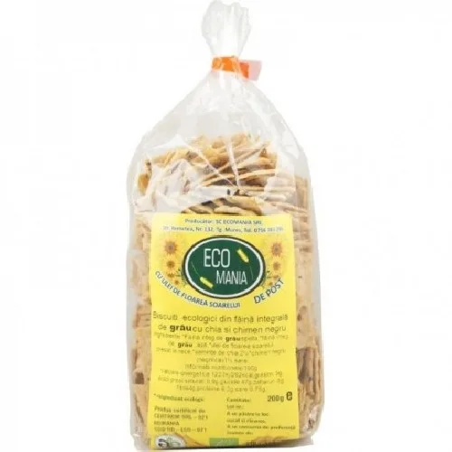 Biscuiti Integrali Spelta Cu Seminte Susan, 200gr, EcoMania