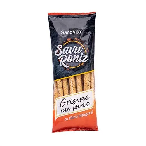 Grisine Mac din Faina Integrala de Grau, 50g, Sanovita