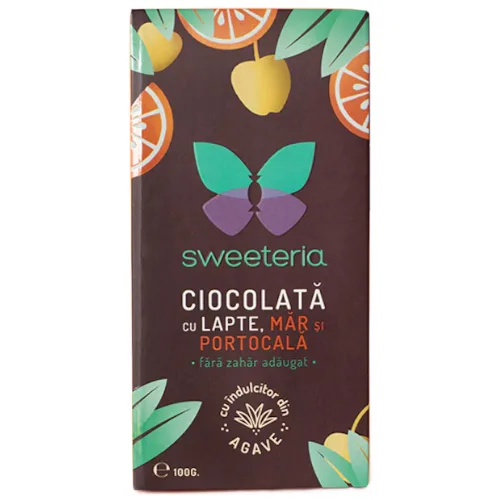Ciocolata Lapte Mar Portocala 100g Sweeteria