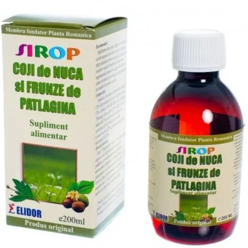 Sirop Coji de Nuca Patlagina si Miere 200ml Elidor