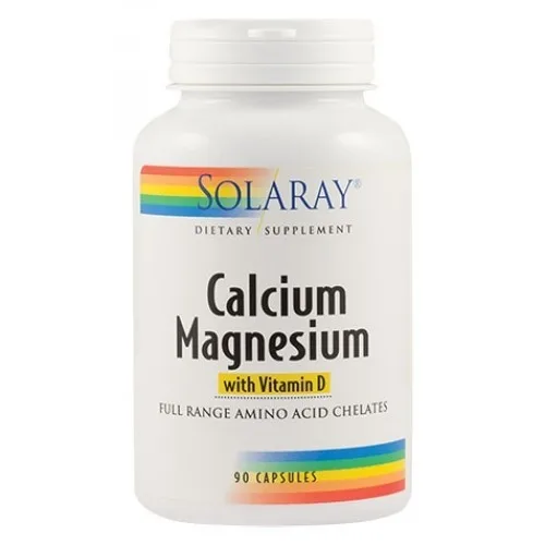 Calciu+Magneziu cu Vitamina D, 90cps, Solaray
