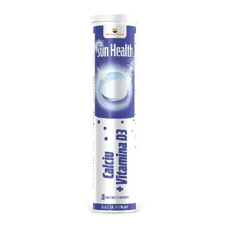 Sun Health Efervescent Calciu+Vitamina D3 20cpr