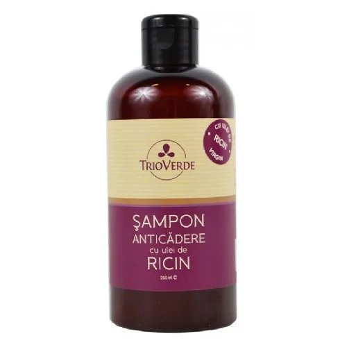 Sampon Anticadere, cu Ulei de Ricin Virgin, 250ml, Trio Verde