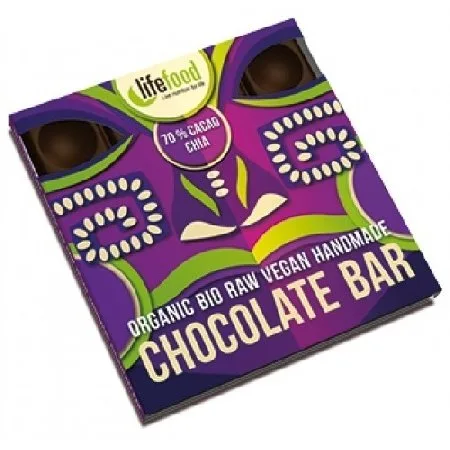 Ciocolata cu 70% Cacao si Chia Raw 35g Bio Lifefood