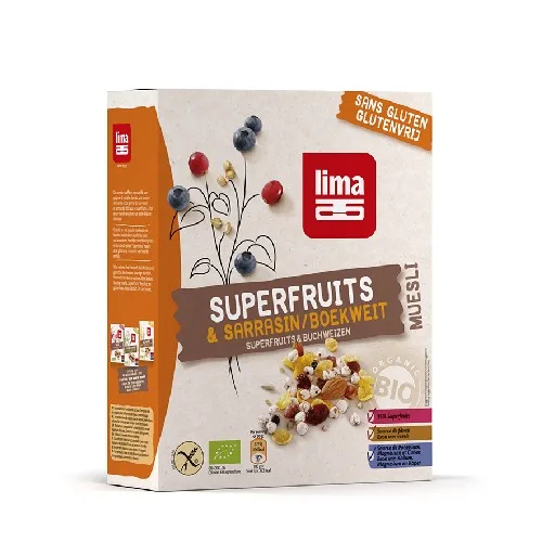 Muesli cu Superfructe si Hrisca Bio, Fara Gluten, 250gr Lima