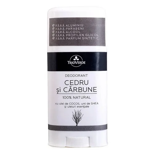 Deodorant cu Cedru si Carbune 70gr Trio Verde