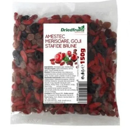 Amestec Fructe Goji. Merisoare. Stafide 150g Fruit Orchard