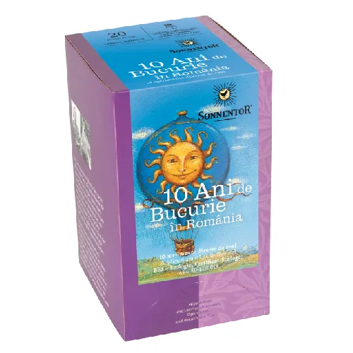 Ceai -10 Ani de Bucurie in Romania-  20plicuri Sonnentor