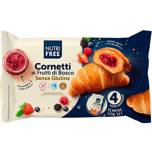 Cornetti Croisant fara Gluten cu Umplutura de Fructe de Padure 60gr Nutrifree