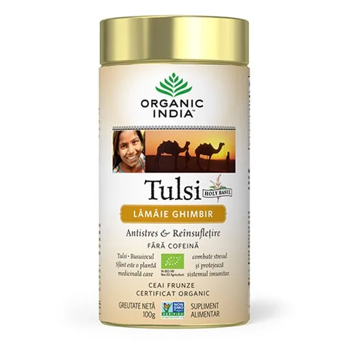 Ceai Tulsi Lamaie si Ghimbir 100gr Organic India