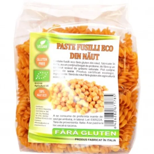 Fusilli Naut, fara gluten, Eco, 250g, Deco Ilatia