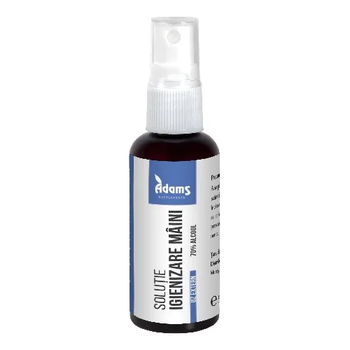 Solutie Igienizare Maini 50ml, Adams, 70% alcool