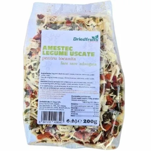 Amestec de legume uscate pentru Tocanita, fara sare, 200g, Driedfuits