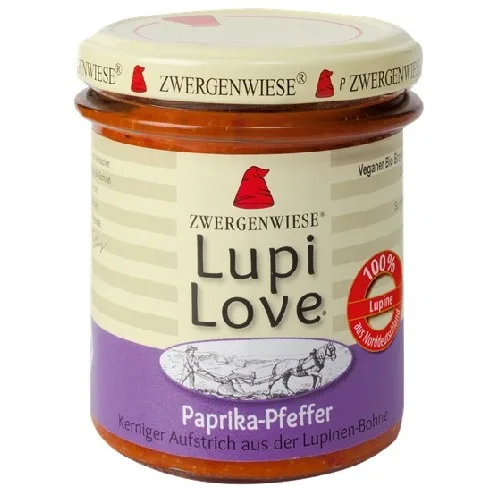 Lupi Love crema tartinabila din lupin cu ardei si piper Fara Glu