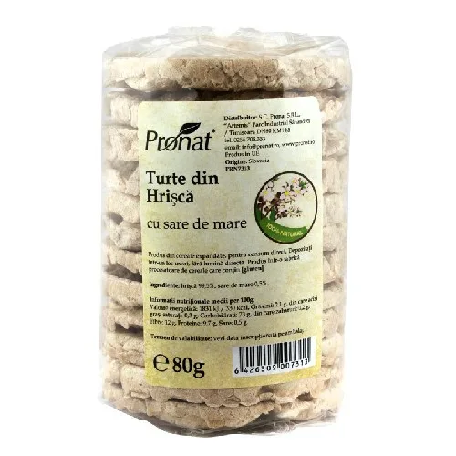 Turte Hrisca Sare Mare 80g, Pronat