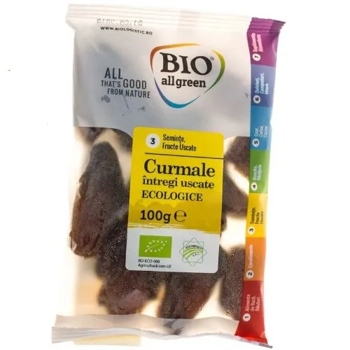 Curmale Intregi Uscate fara Samburi Eco 100gr Bio Allgreen