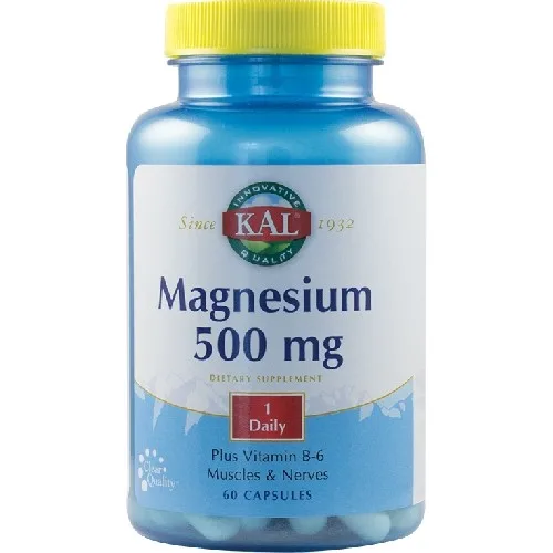 Magnesium 500mg, 60cps, KAL Vitamins