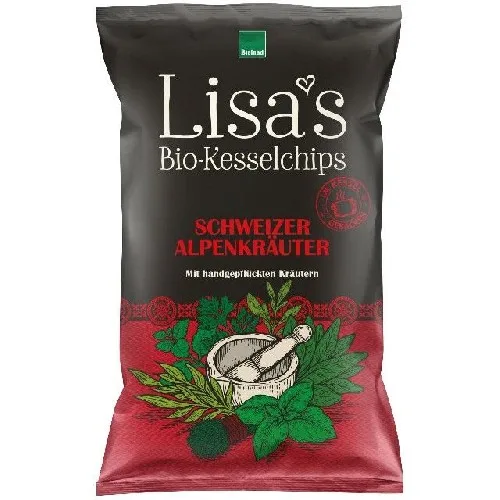 Chipsuri de Cartofi cu Ierburi din Alpi Eco 110g Lisa`s