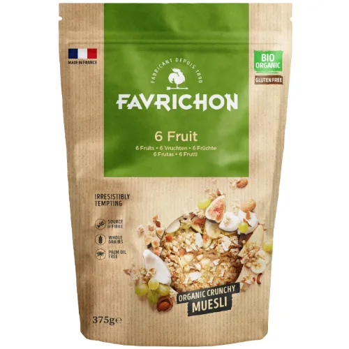 Musli Crocant cu 6 Fructe si Nuci Eco 375g Favrichon